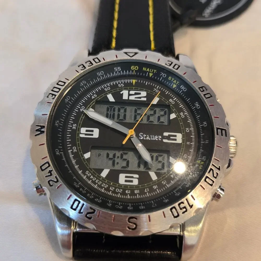 Stauer Centurion Hybrid Chronograph Watch 3ATM 20409 New Battery *read*